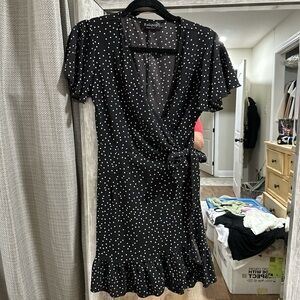 Polka dot wrap dress